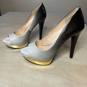 Black and grey heels